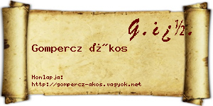 Gompercz Ákos névjegykártya